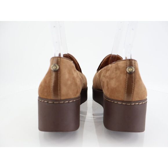 Donald Pliner Witty Leather Loafer Size 10 M Brown Platform Suede Slip On Shoes - Picture 11 of 14
